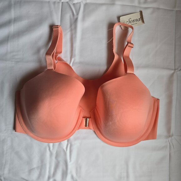 Soma Perfect Coverage Front Close 34DD NWT, Peach Amber - Picture 1 of 4